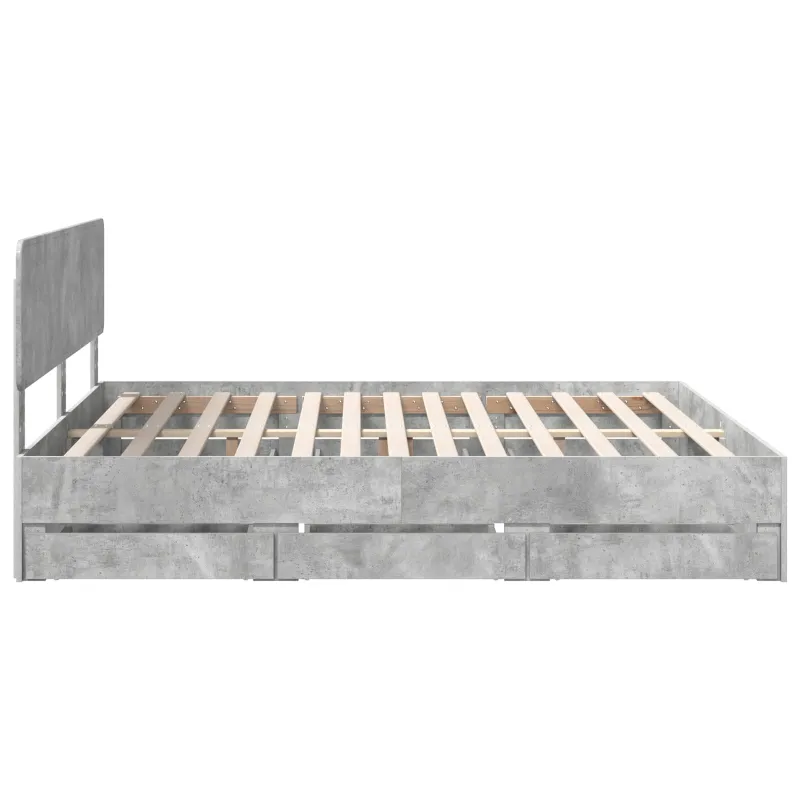 Lovos rėmas Betono Pilka 200 x 200 cm Dirbtinė mediena