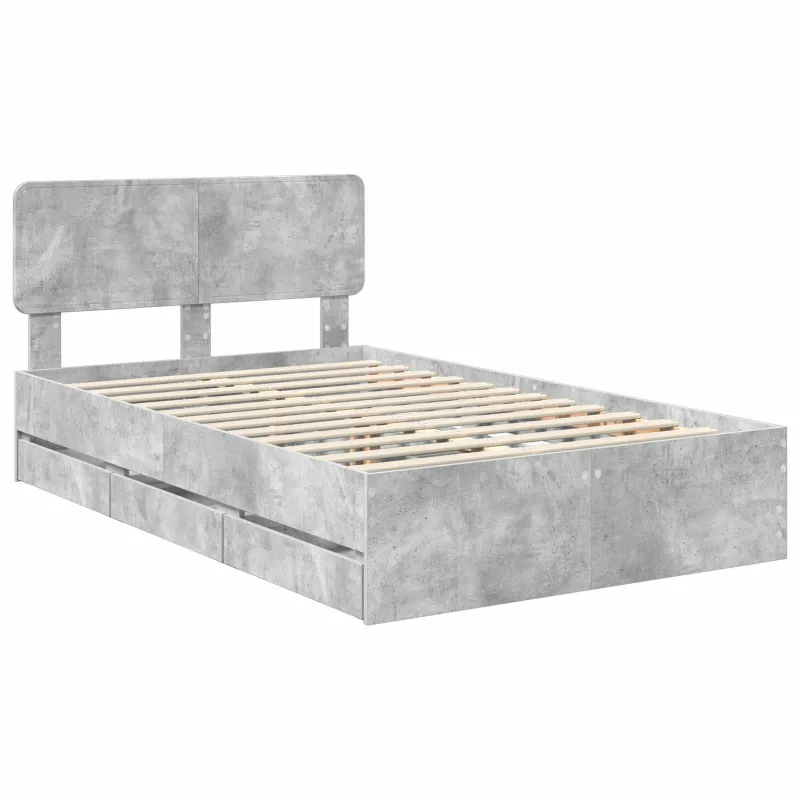 Lovos rėmas Betono Pilka 135 x 190 cm Dirbtinė mediena