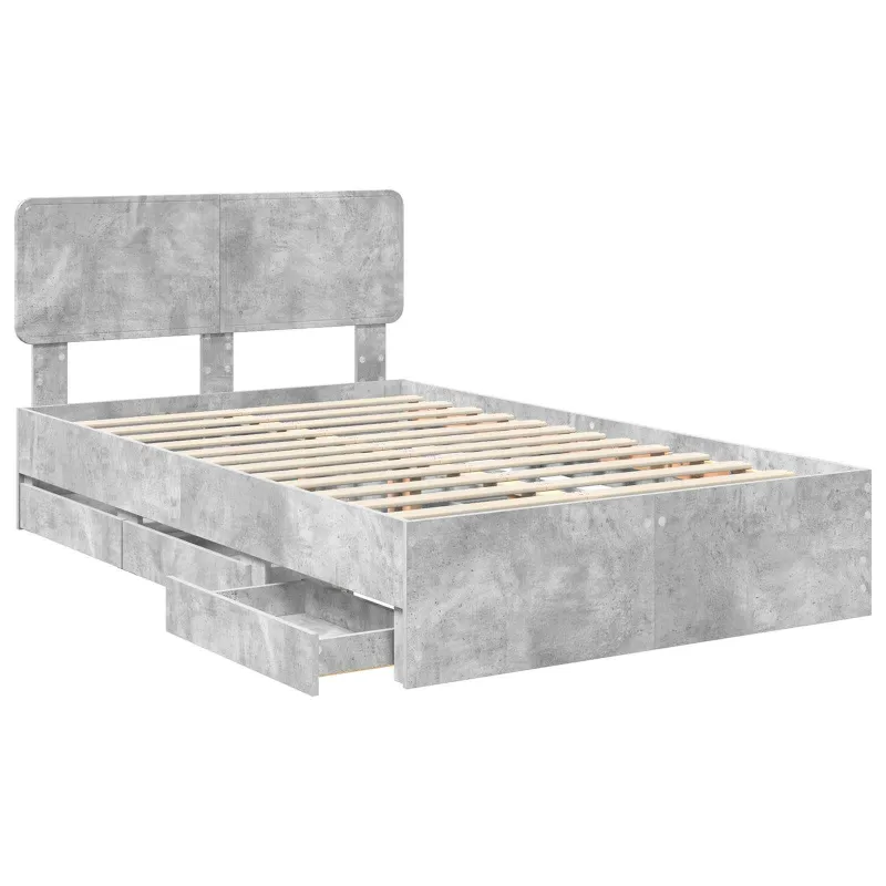 Lovos rėmas Betono Pilka 135 x 190 cm Dirbtinė mediena
