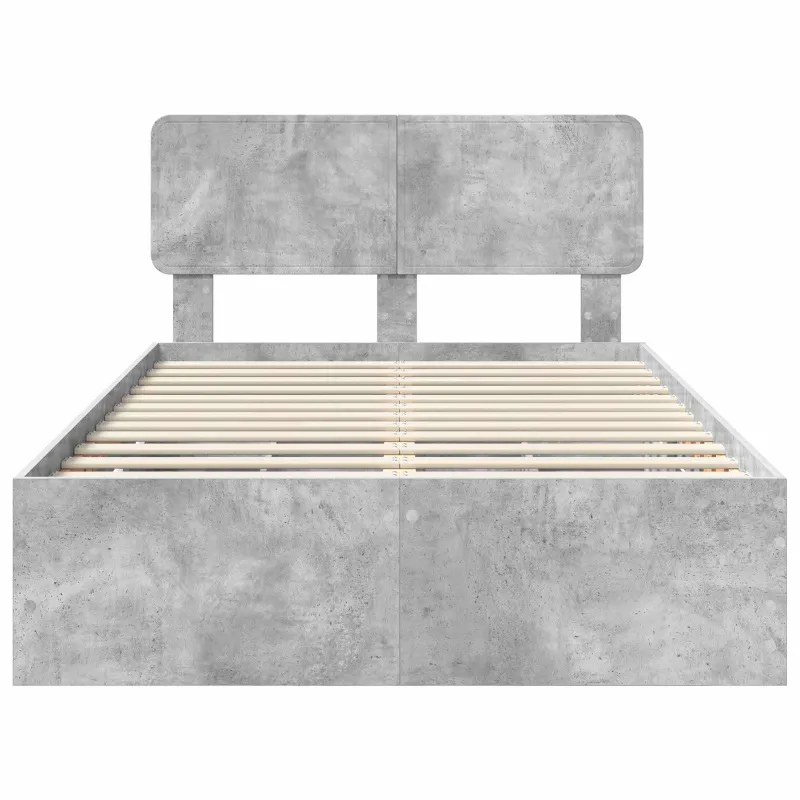 Lovos rėmas Betono Pilka 135 x 190 cm Dirbtinė mediena