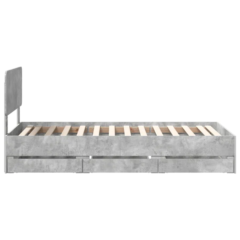 Lovos rėmas Betono Pilka 90 x 200 cm Dirbtinė mediena