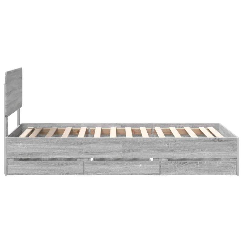 Lovos rėmas Pilka Sonoma 90 x 190 cm Dirbtinė mediena