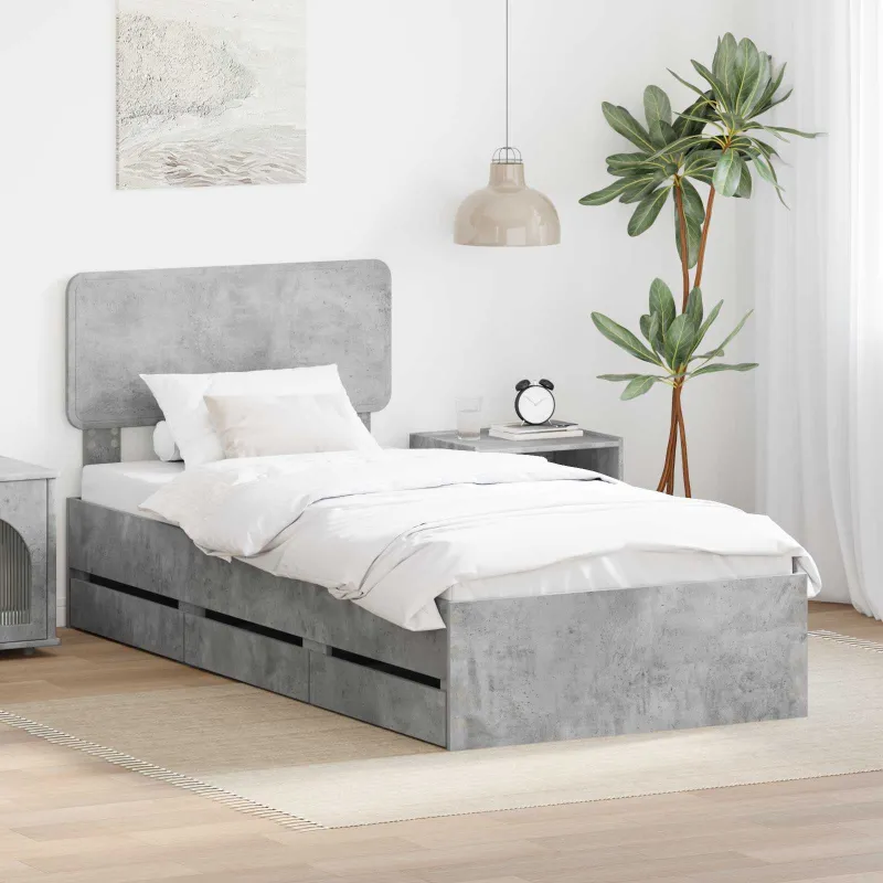 Lovos rėmas Betono Pilka 75 x 190 cm Dirbtinė mediena