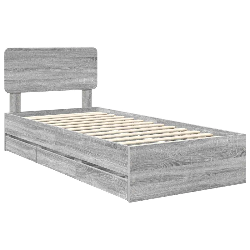 Lovos rėmas Pilka Sonoma 75 x 190 cm Dirbtinė mediena