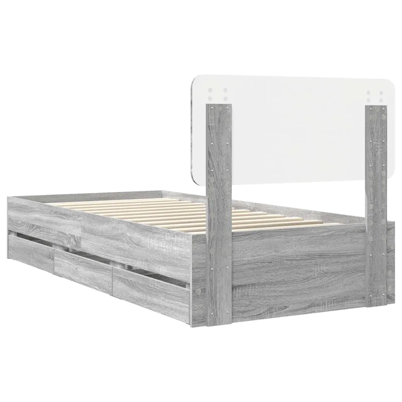 Lovos rėmas Pilka Sonoma 75 x 190 cm Dirbtinė mediena