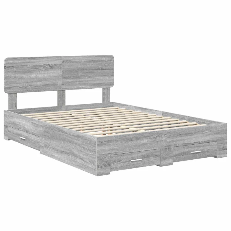 Lovos rėmas Pilkas Sonoma 140 x 190 cm Apdirbta mediena
