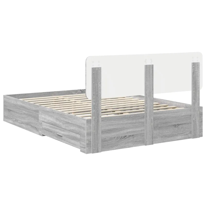 Lovos rėmas Pilkas Sonoma 140 x 190 cm Apdirbta mediena