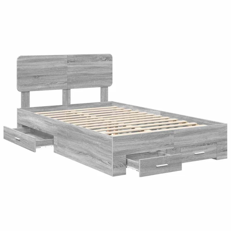 Lovos rėmas Pilkas Sonoma 135 x 190 cm Apdirbta mediena
