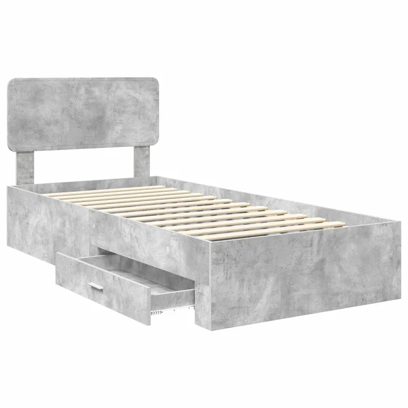 Lovos rėmas Betono pilka 90 x 200 cm Apdirbta mediena