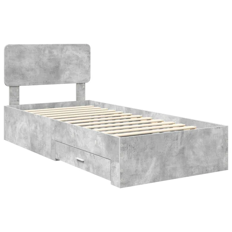 Lovos rėmas Betono pilka 90 x 190 cm Apdirbta mediena