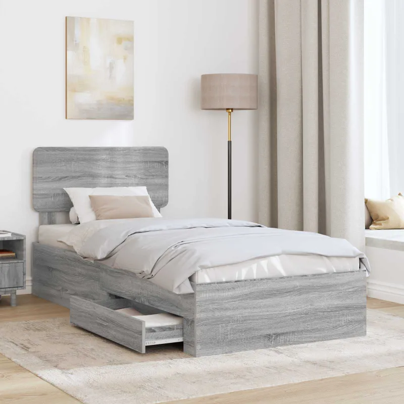 Lovos rėmas Pilkas Sonoma 75 x 190 cm Apdirbta mediena