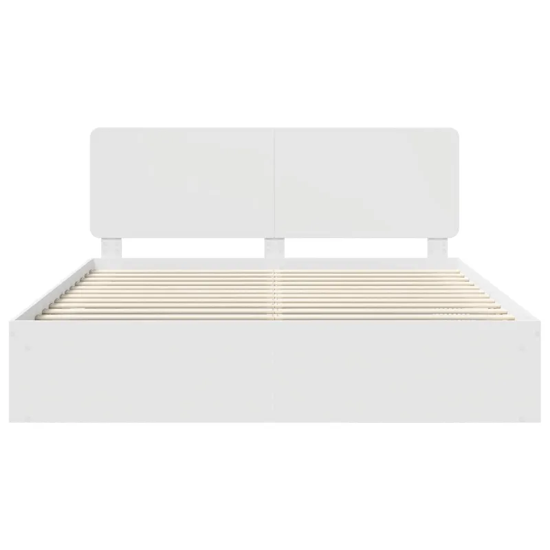 Lovos rėmas Balta 200 x 200 cm Kietos pušies mediena