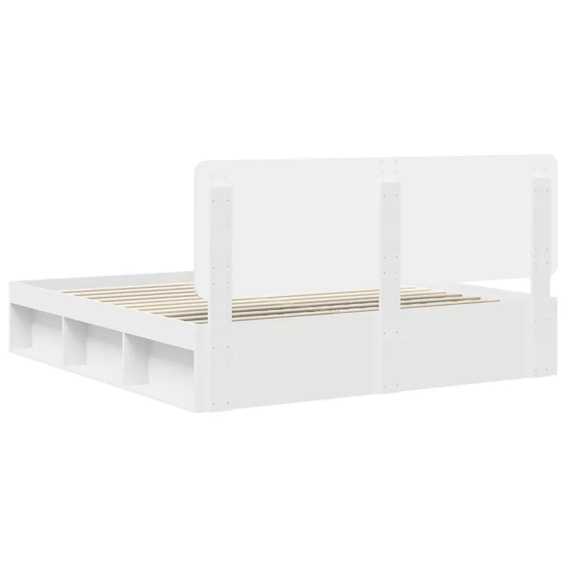 Lovos rėmas Balta 200 x 200 cm Kietos pušies mediena