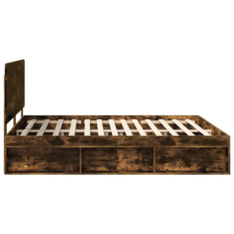 Lovos rėmas Rūkyta ąžuolas 200 x 200 cm Kietos pušies mediena