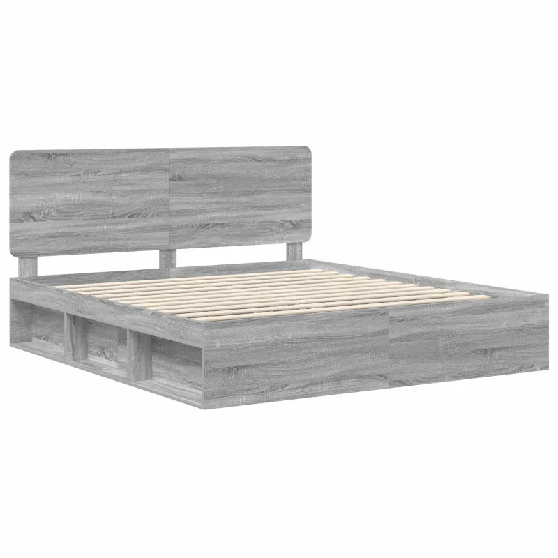 Lovos rėmas Pilkas Sonoma 200 x 200 cm Kietos pušies mediena