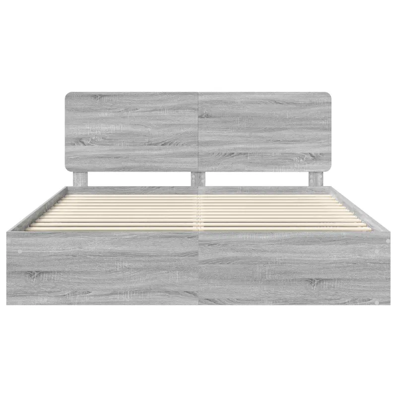 Lovos rėmas Pilkas Sonoma 200 x 200 cm Kietos pušies mediena