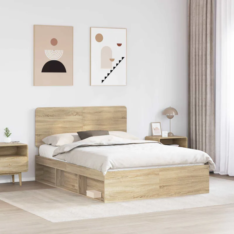 Lovos rėmas Sonoma ąžuolas 150 x 200 cm Kietos pušies mediena