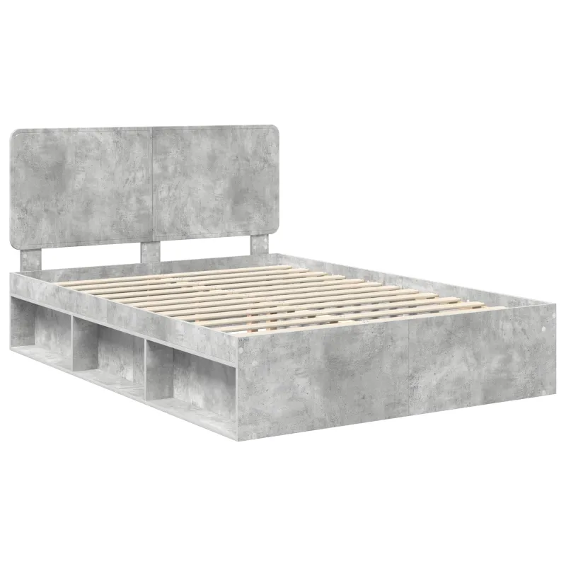 Lovos rėmas Betono pilka 150 x 200 cm Kietos pušies mediena