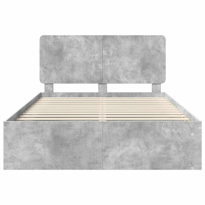 Lovos rėmas Betono pilka 150 x 200 cm Kietos pušies mediena