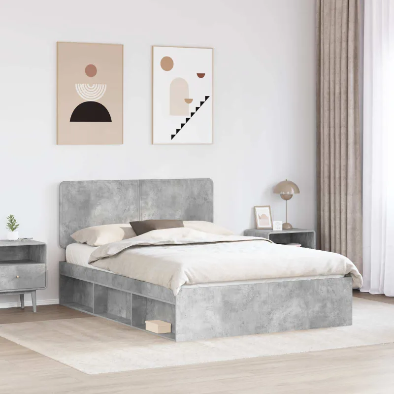 Lovos rėmas Betoninė 140 x 190 cm Kietos pušies mediena