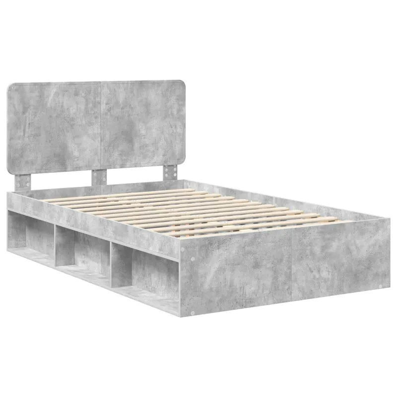 Lovos rėmas Betono pilka 135 x 190 cm Kietos pušies mediena