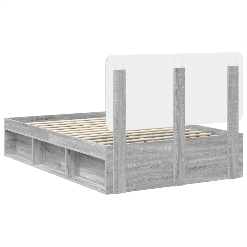 Lovos rėmas Pilkas Sonoma 135 x 190 cm Kietos pušies mediena