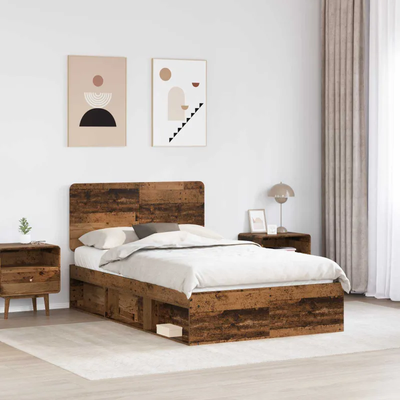 Lovos rėmas Senas medis 135 x 190 cm Kietos pušies mediena