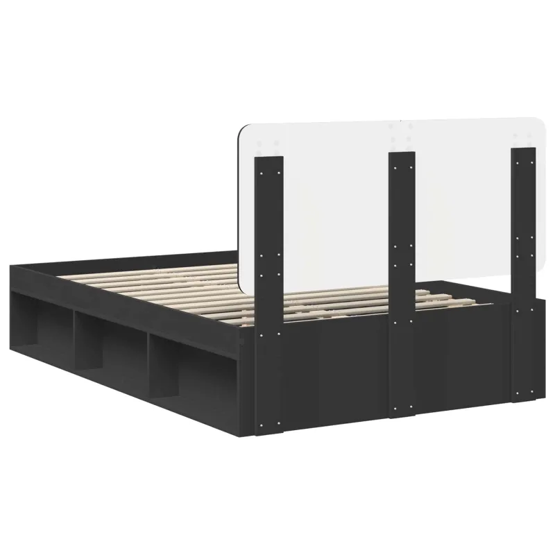 Lovos rėmas Juoda 120 x 200 cm Kietos pušies mediena