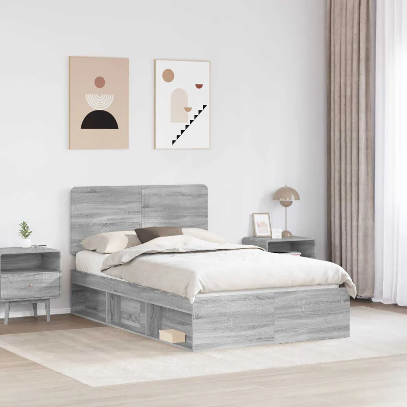 Lovos rėmas Pilkas Sonoma 120 x 200 cm Kietos pušies mediena