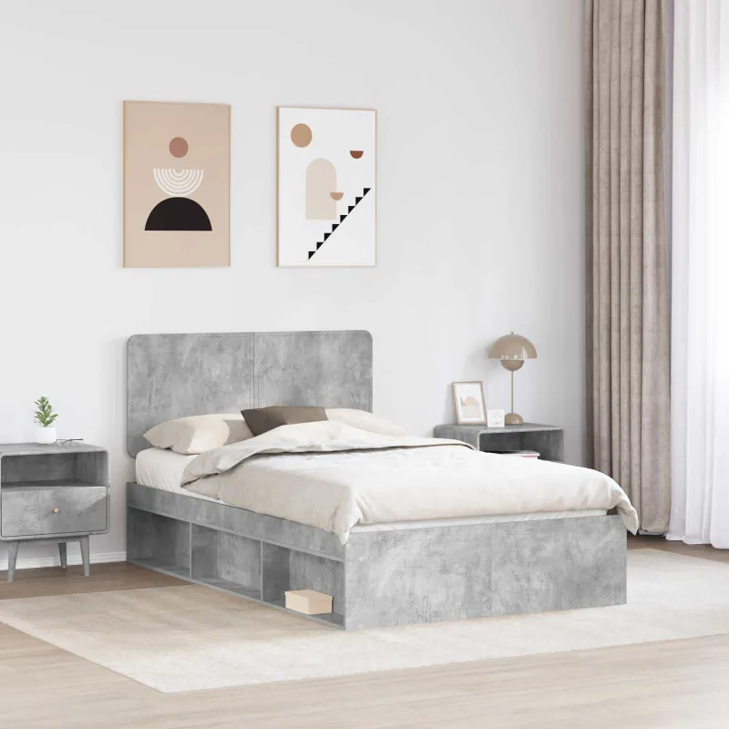 Lovos rėmas Betoninė 120 x 190 cm Kietos pušies mediena