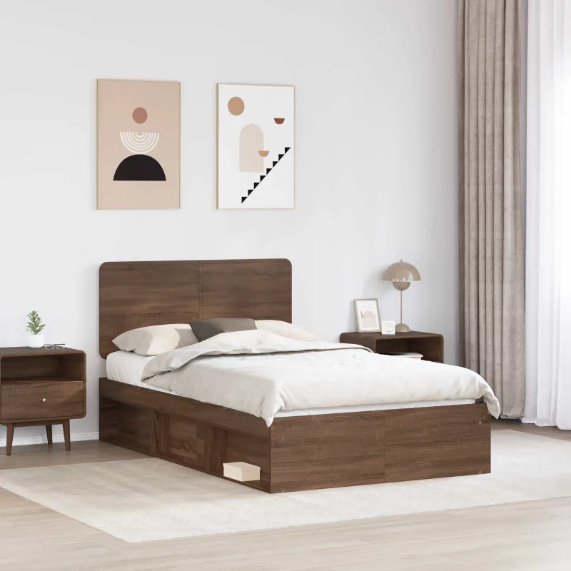 Lovos rėmas Rudas ąžuolas 120 x 190 cm Kietos pušies mediena