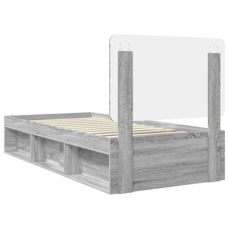 Lovos rėmas Pilkas Sonoma 90 x 200 cm Kietos pušies mediena