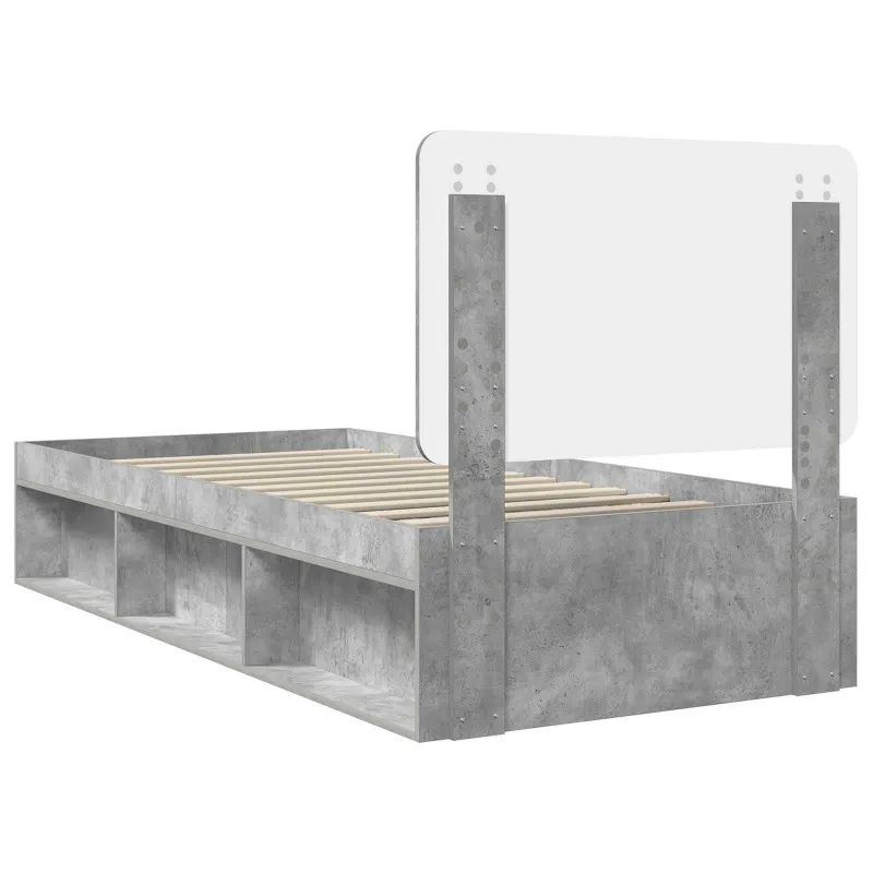 Lovos rėmas Betono pilka 90 x 190 cm Kietos pušies mediena