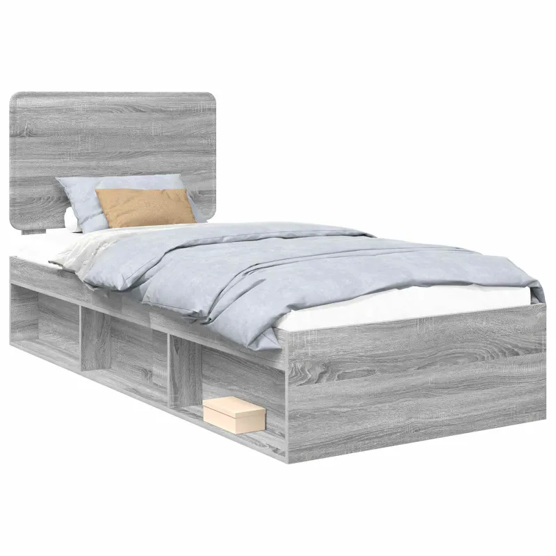 Lovos rėmas Pilkas Sonoma 90 x 190 cm Kietos pušies mediena