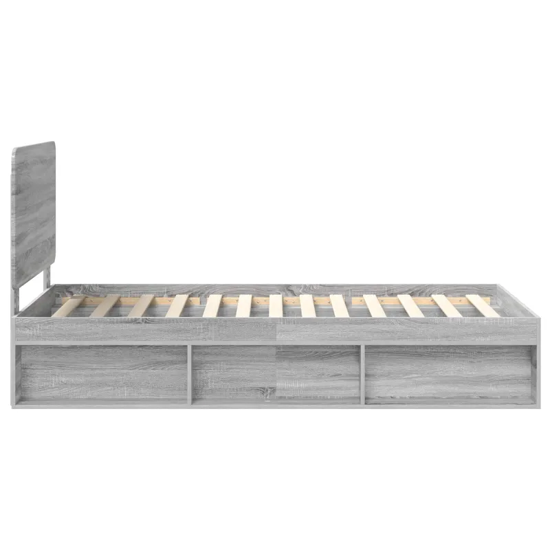 Lovos rėmas Pilkas Sonoma 90 x 190 cm Kietos pušies mediena