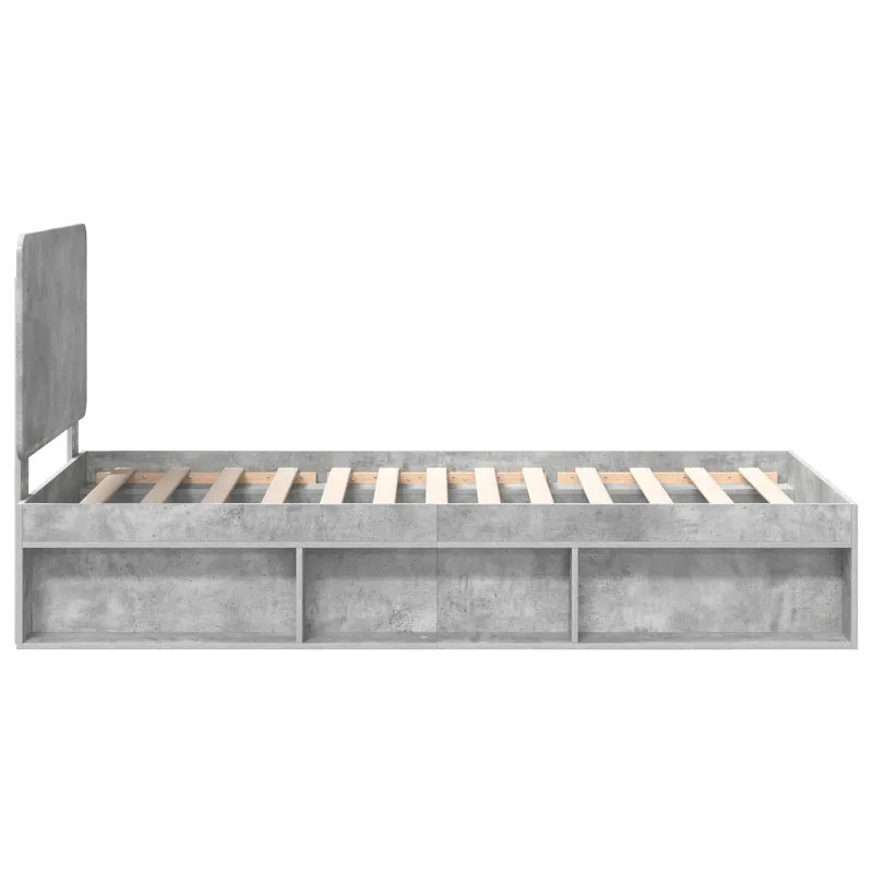 Lovos rėmas Betono pilka 75 x 190 cm Kietos pušies mediena