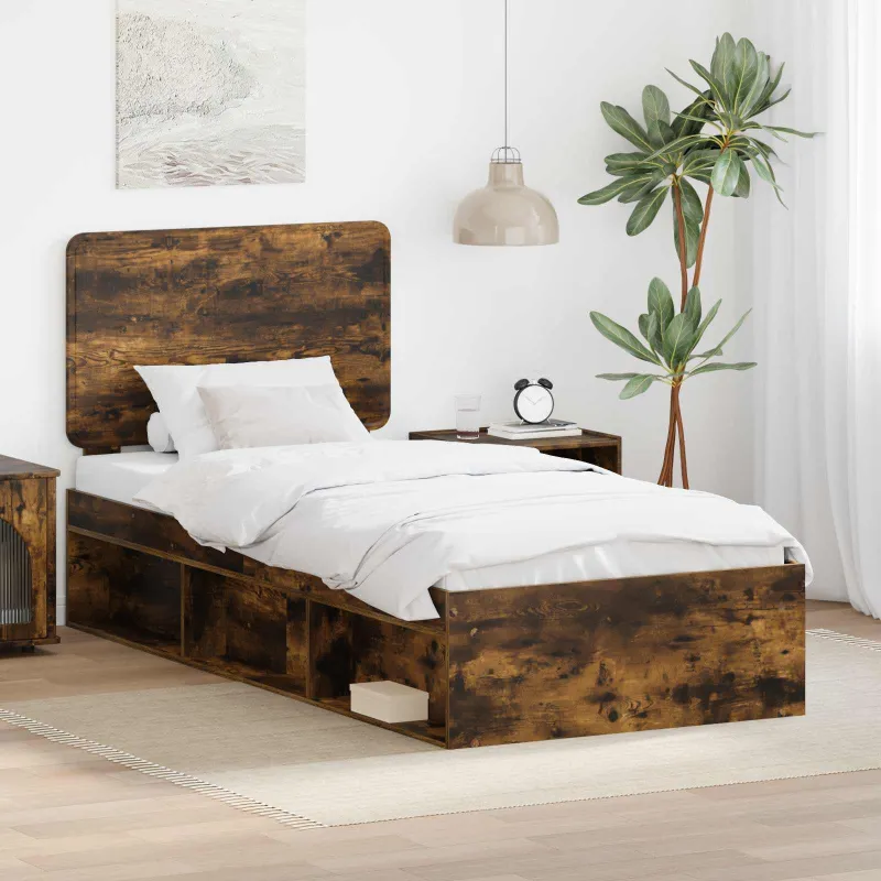 Lovos rėmas Rūkyta ąžuolas 75 x 190 cm Kietos pušies mediena