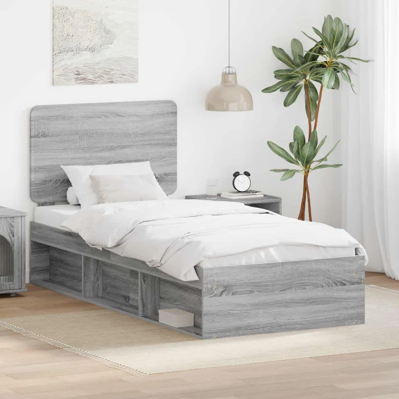 Lovos rėmas Pilkas Sonoma 75 x 190 cm Kietos pušies mediena