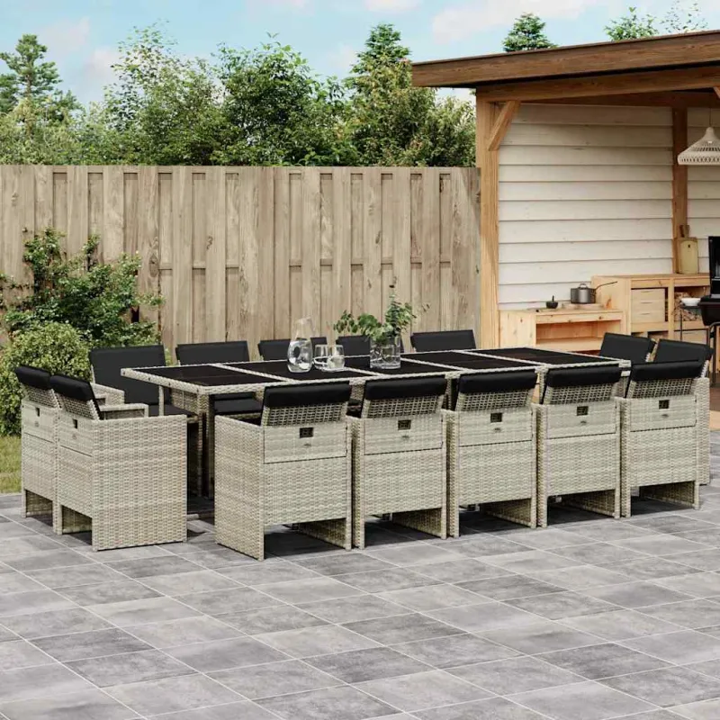 Sodo komplekti, 17 osaa, harmaa, polyrottinki, tyynyt