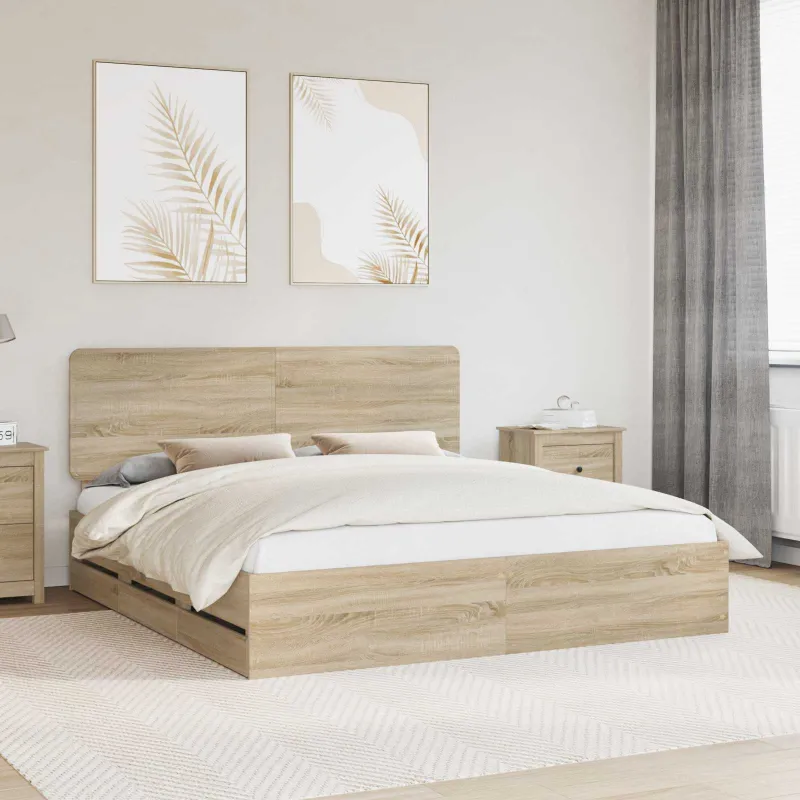Lovos rėmas Sonoma ąžuolas 200 x 200 cm Inžinerinė mediena