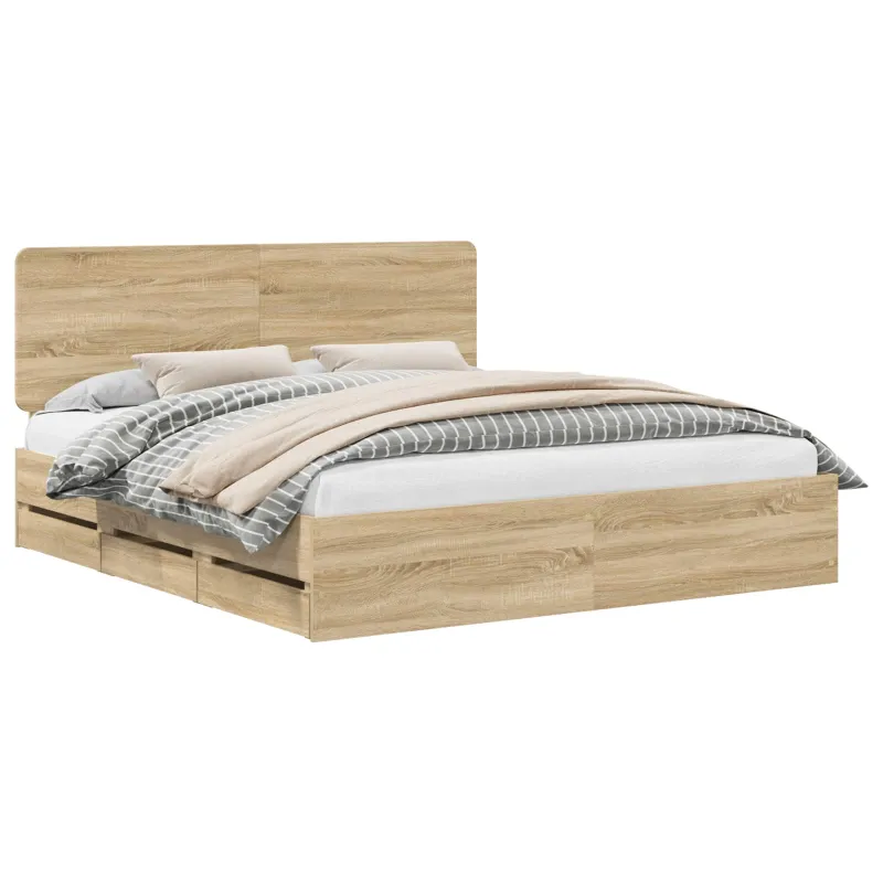 Lovos rėmas Sonoma ąžuolas 200 x 200 cm Inžinerinė mediena