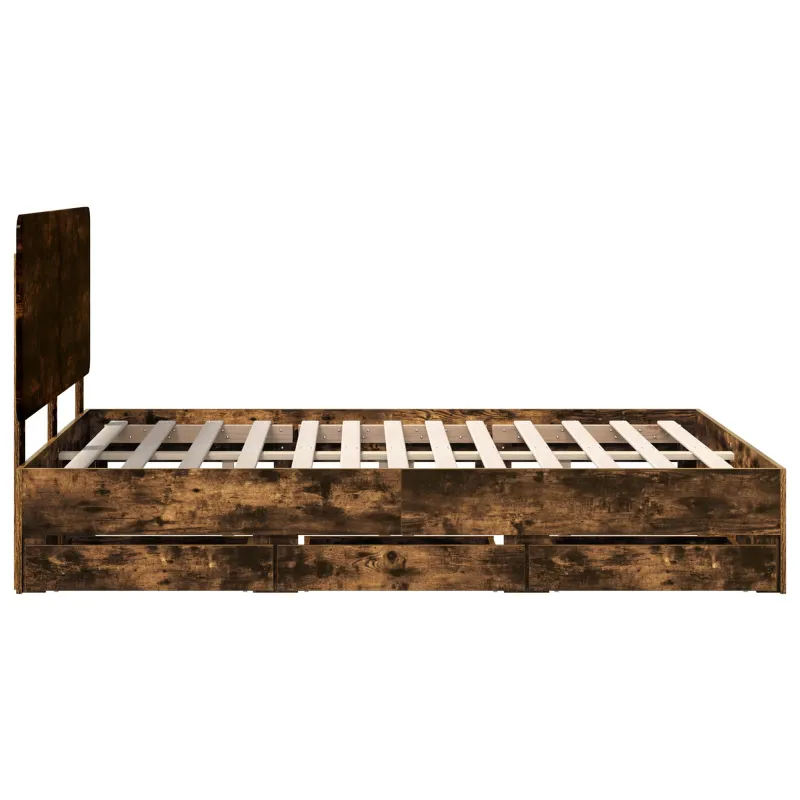 Lovos rėmas Rūkyta ąžuolas 140 x 190 cm Inžinerinė mediena