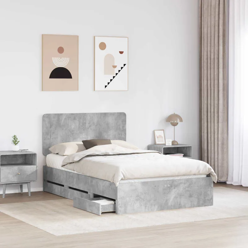 Lovos rėmas Betono pilka 135 x 190 cm Inžinerinė mediena