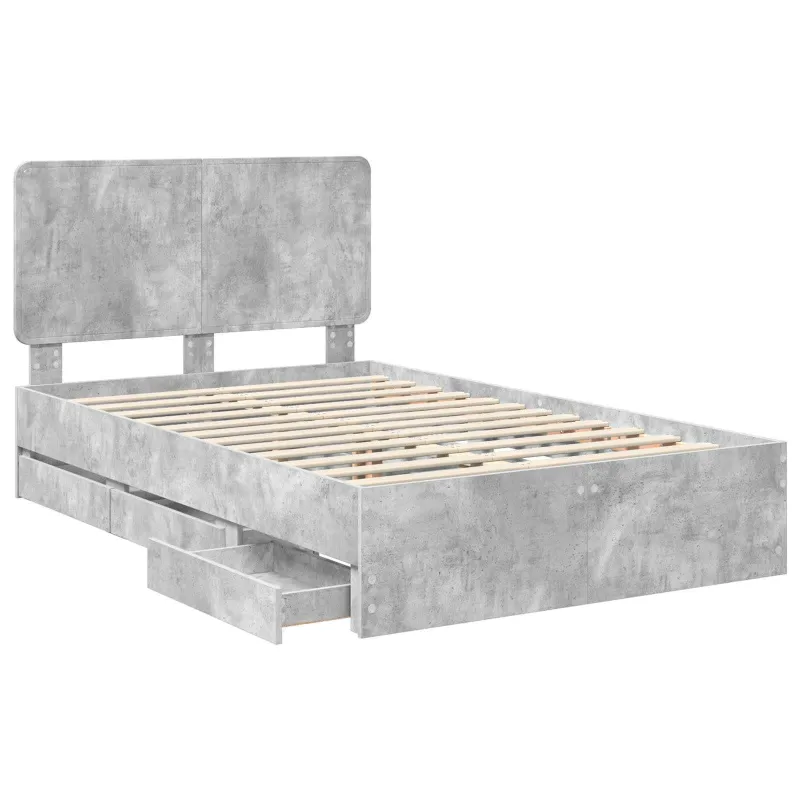 Lovos rėmas Betono pilka 135 x 190 cm Inžinerinė mediena