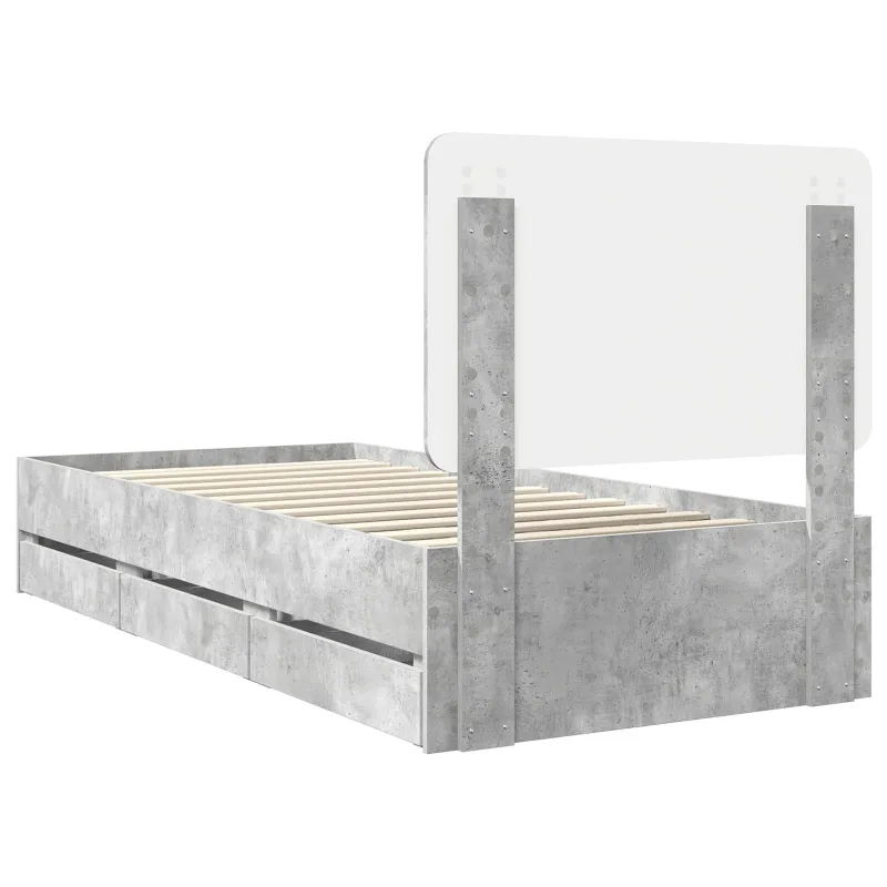 Lovos rėmas Betono pilka 90 x 200 cm Inžinerinė mediena