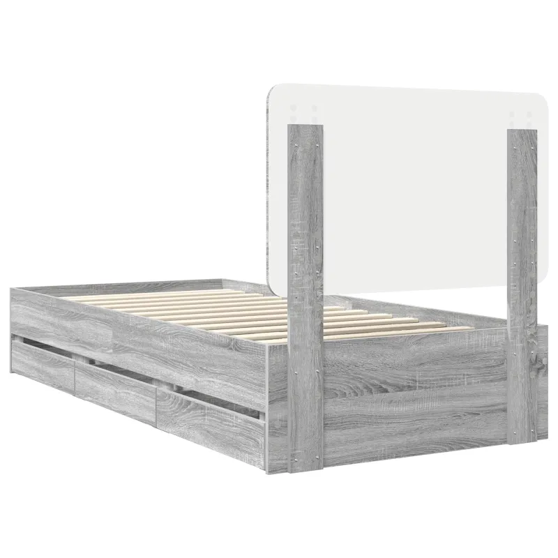 Lovos rėmas Pilkas Sonoma 90 x 200 cm Inžinerinė mediena