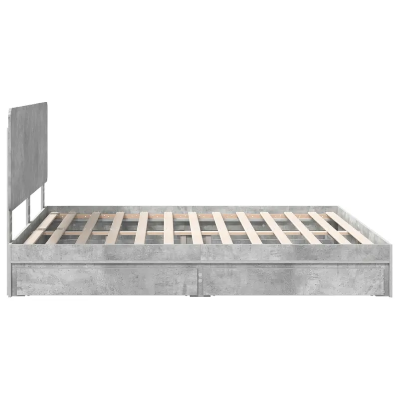 Saugos lova Betono pilka 200 x 200 cm Apdirbta mediena