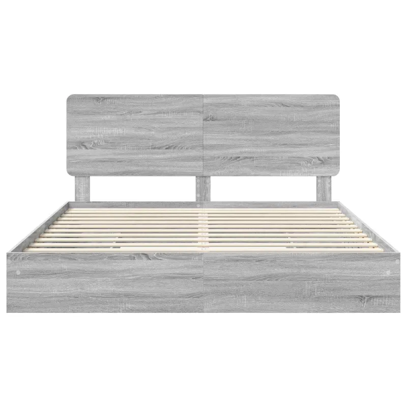Saugos lova Pilkas Sonoma 200 x 200 cm Apdirbta mediena