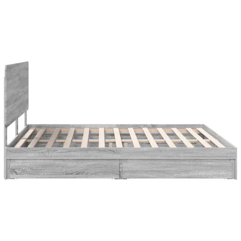 Saugos lova Pilkas Sonoma 200 x 200 cm Apdirbta mediena