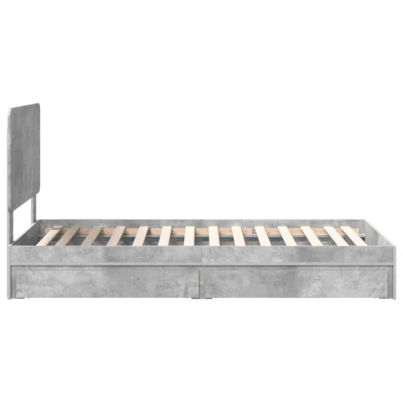 Saugos lova Betono pilka 75 x 190 cm Apdirbta mediena